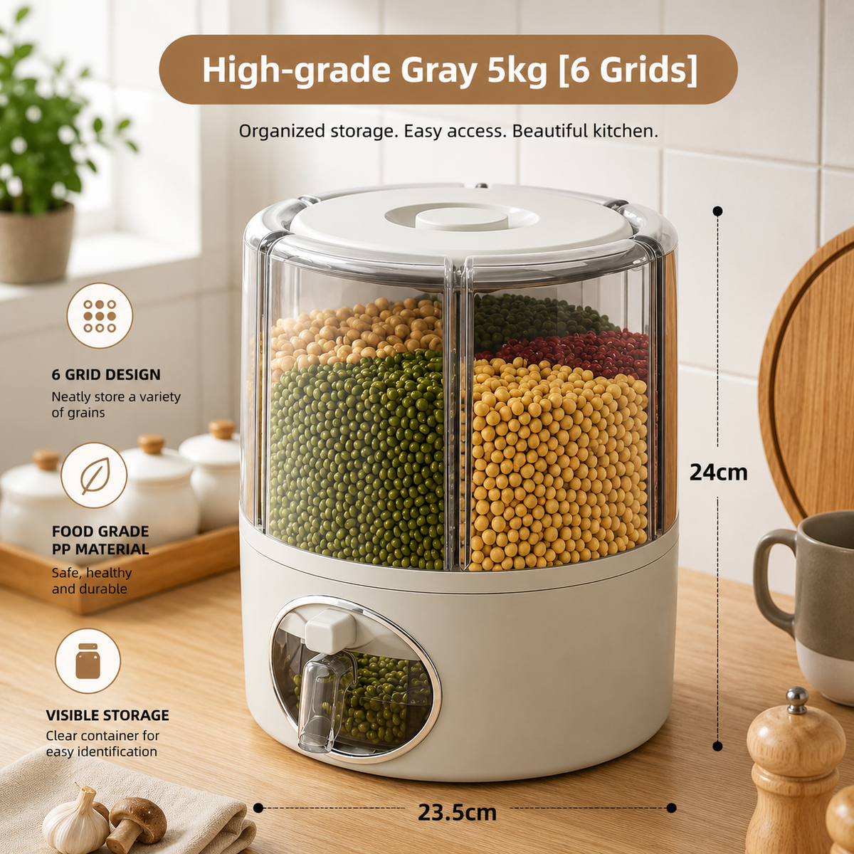 Sealed Rotating Grain Storage Container