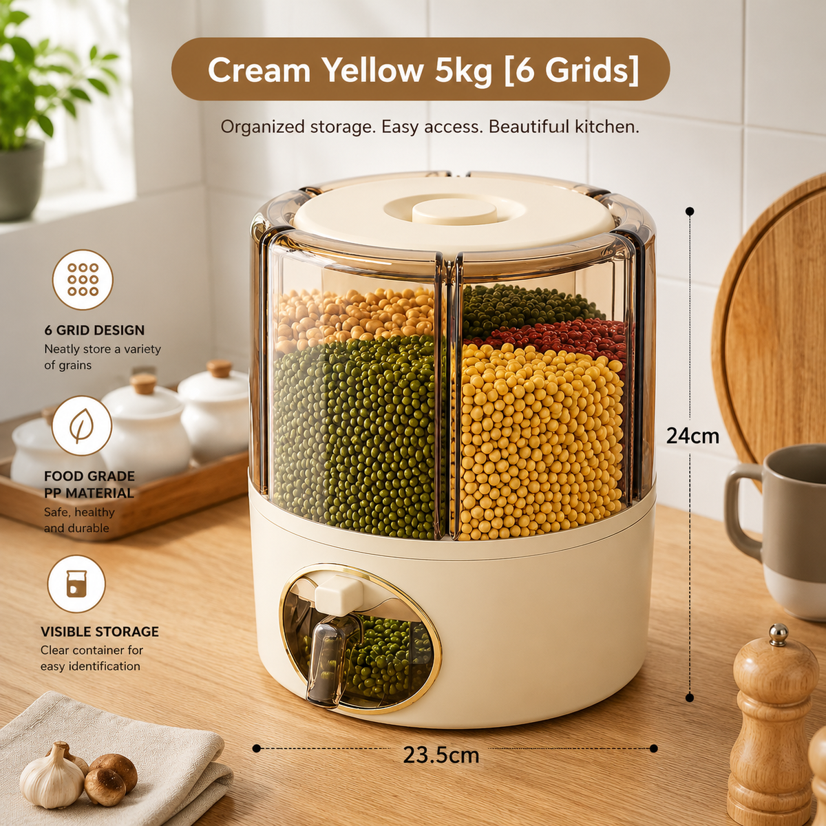 Sealed Rotating Grain Storage Container